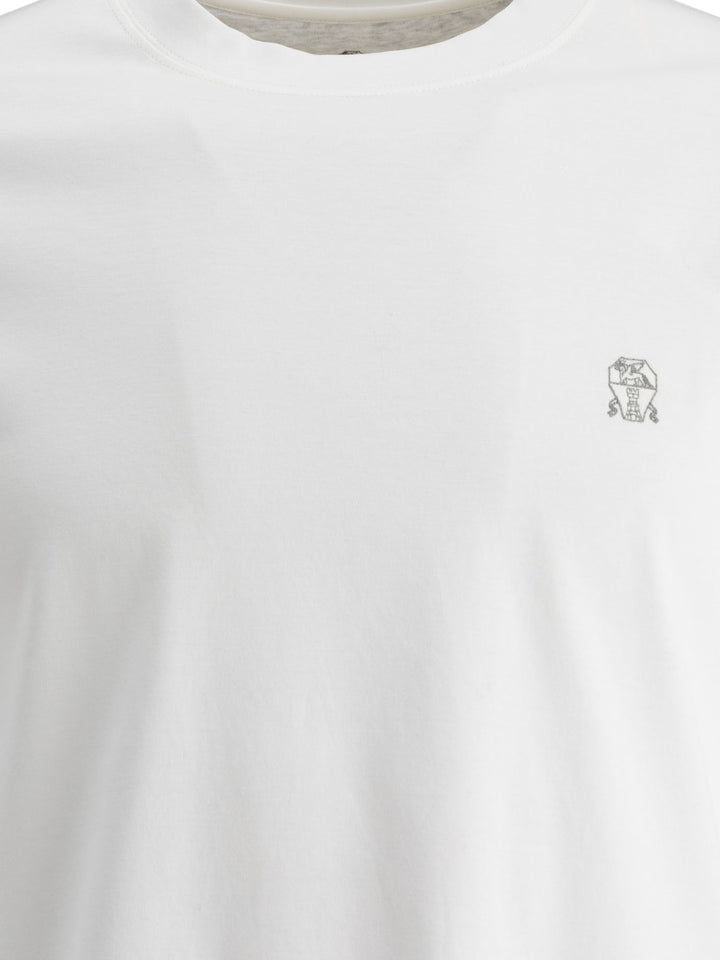 T-Shirt With Embroidered Logo T-Shirts White