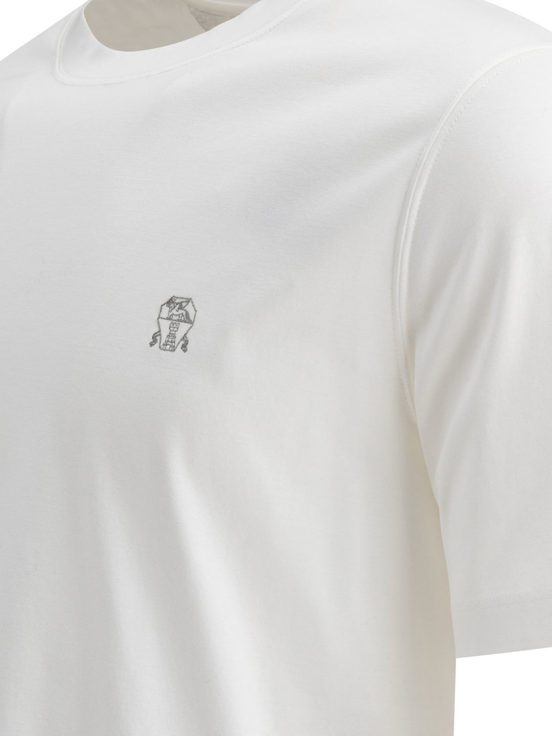 T-Shirt With Embroidered Logo T-Shirts White