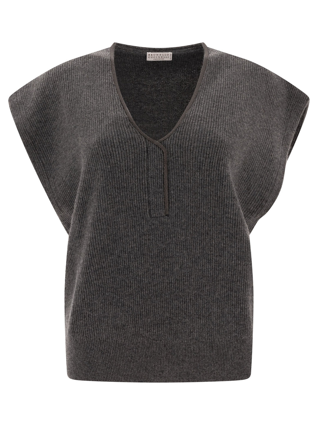 Cashmere Ribbed Sweater Knitwear Grey