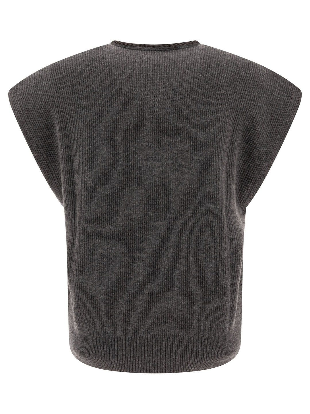 Cashmere Ribbed Sweater Knitwear Grey