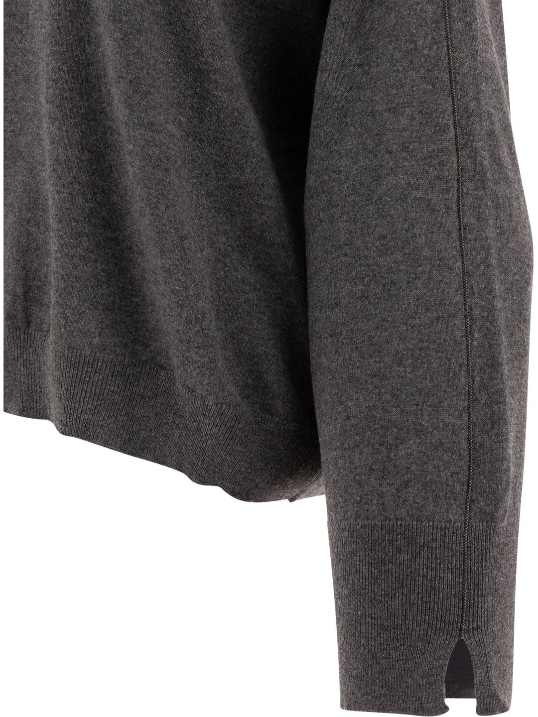 Cashmere Sweater With Monili Knitwear Grey