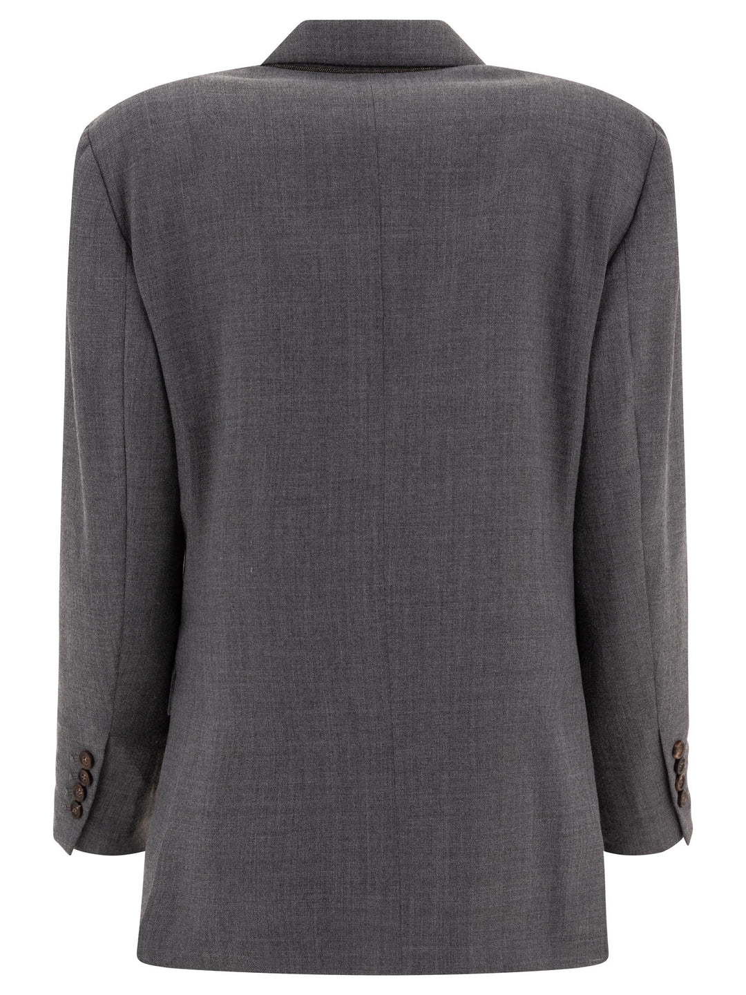 Single-Breasted Wool Blend Blazer Jackets Grey