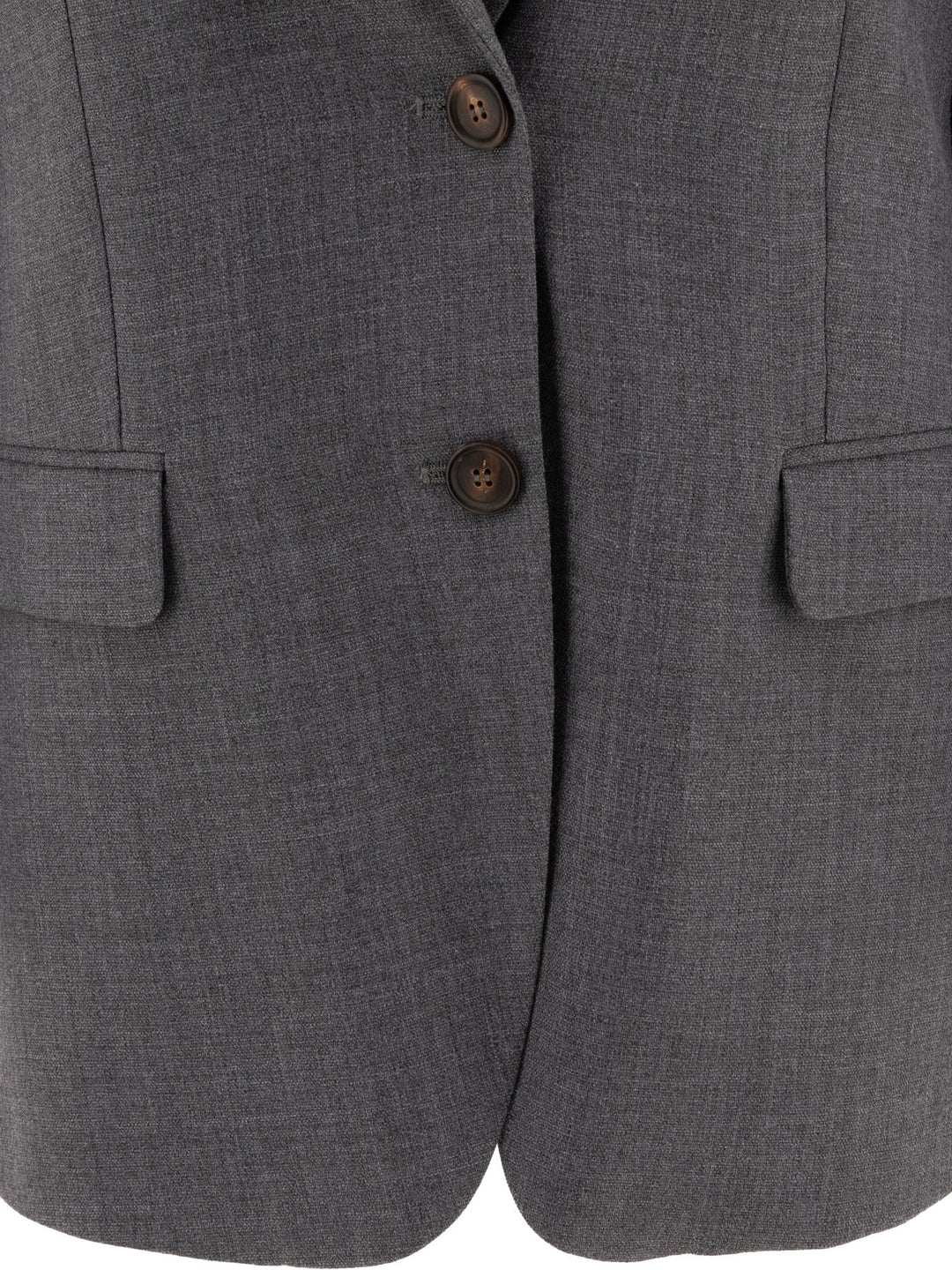 Single-Breasted Wool Blend Blazer Jackets Grey