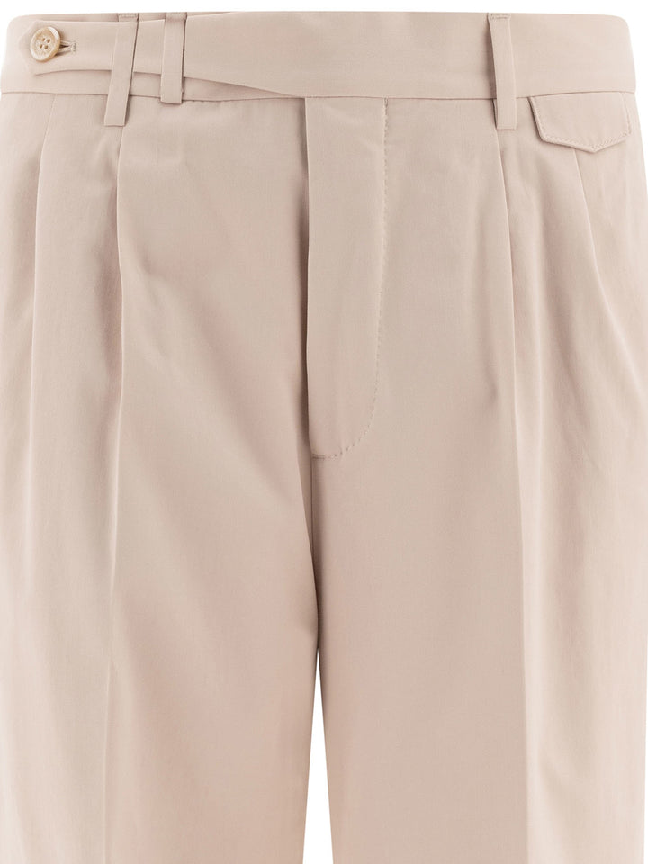 Tailored  With Pleats Trousers Beige