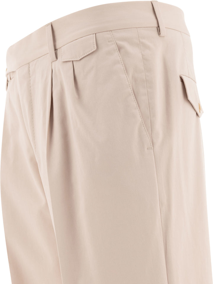 Tailored  With Pleats Trousers Beige