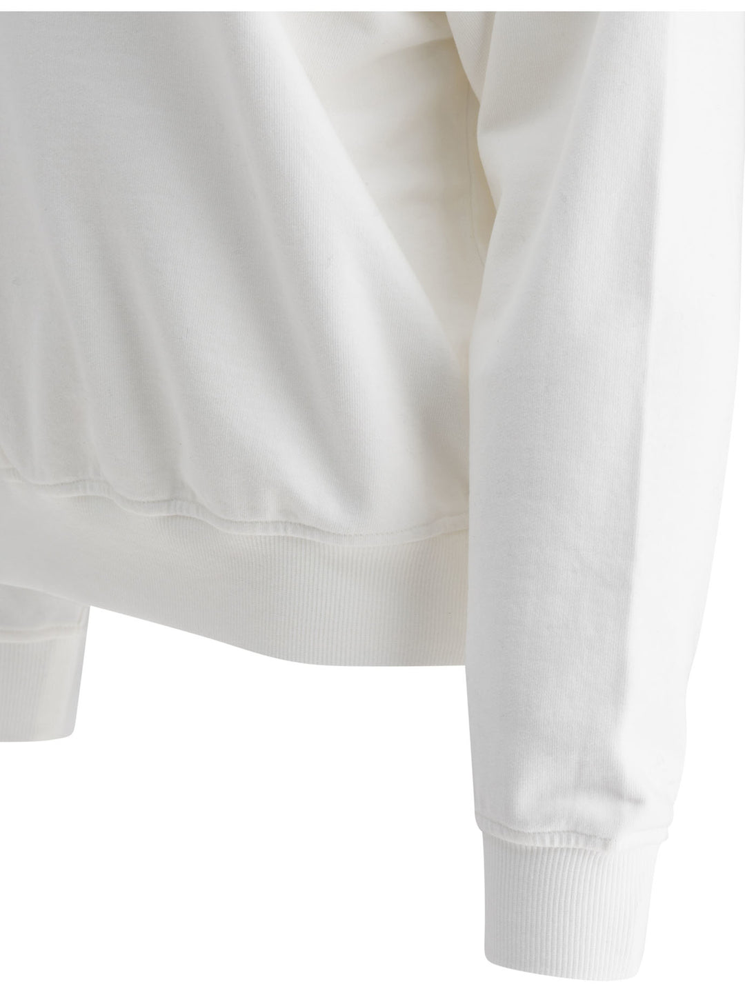 Precious Ribbed Collar Sweatshirt Sweatshirts White