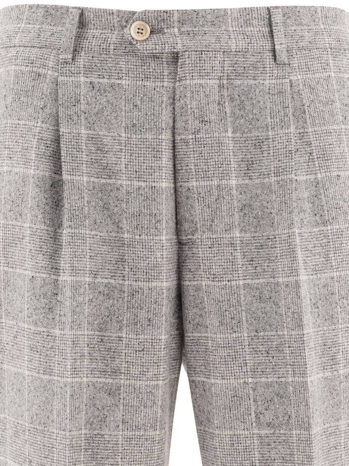 Prince Of Wales Tailored Trousers Grey