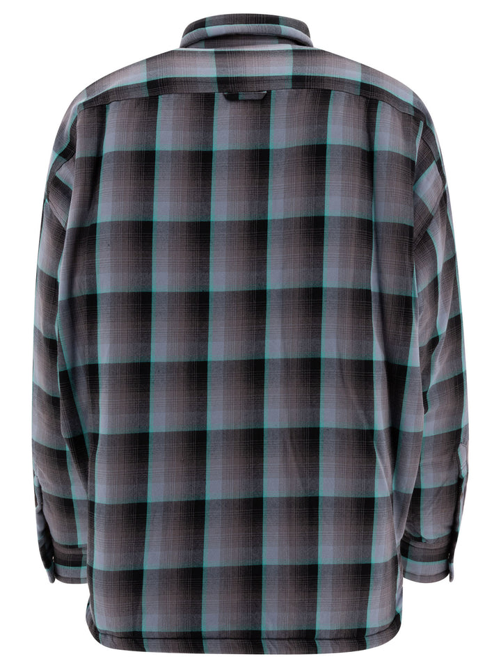 Padded Check Overshirt Jackets Grey