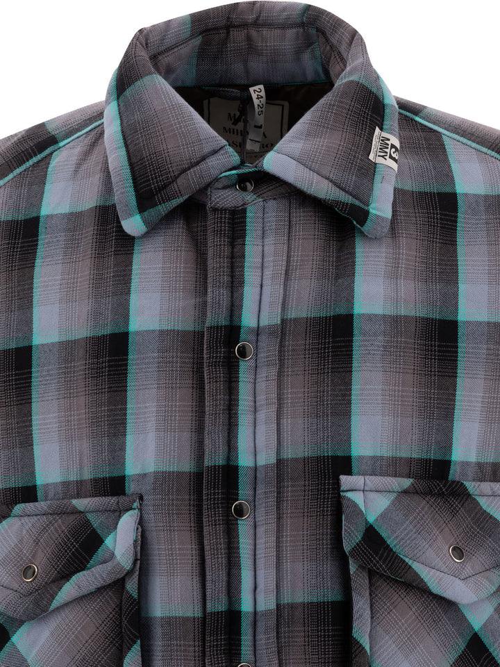 Padded Check Overshirt Jackets Grey