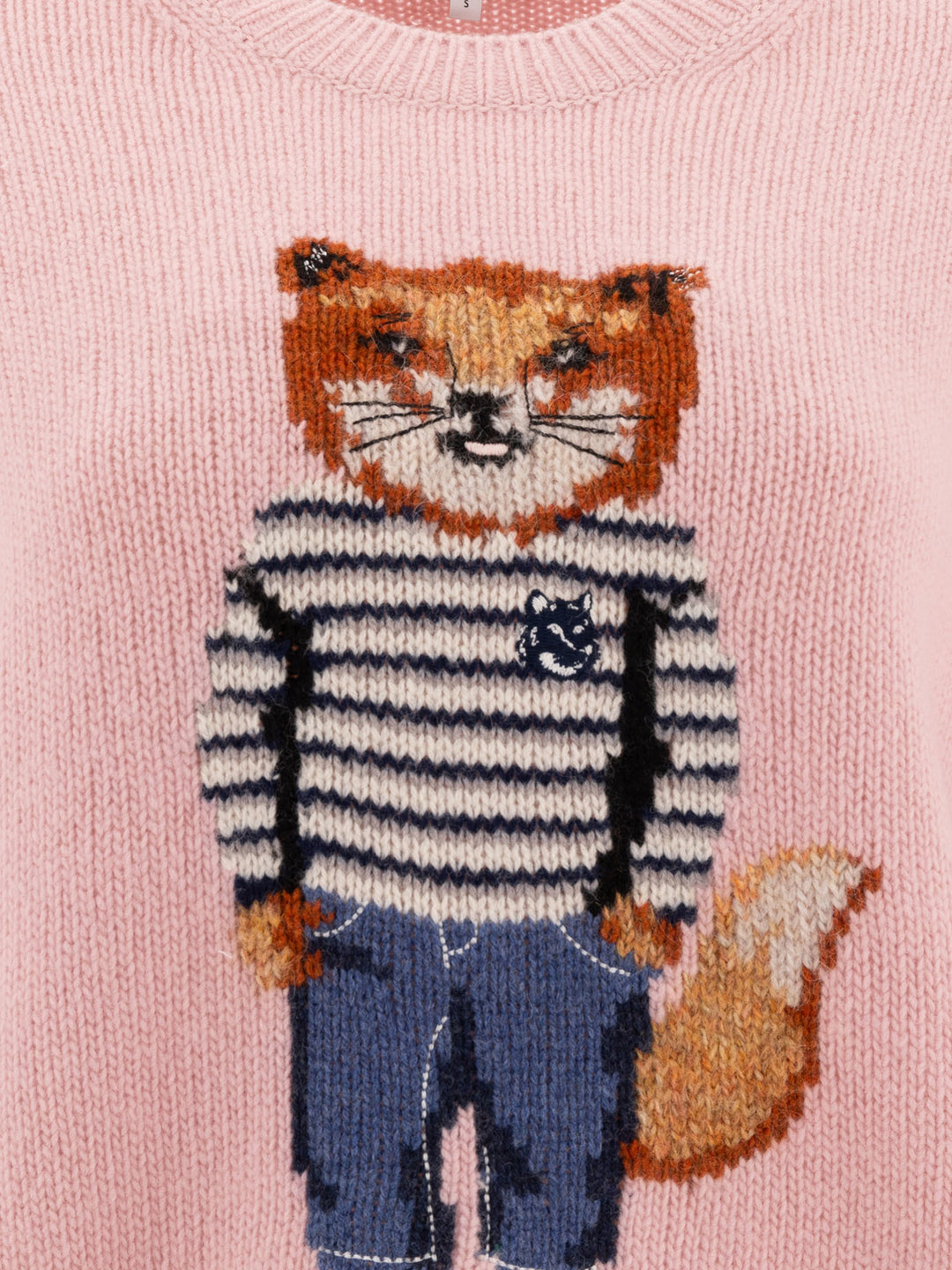 Intarsia Fox Knitwear Pink