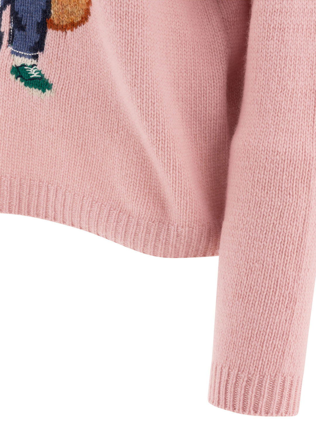 Intarsia Fox Knitwear Pink