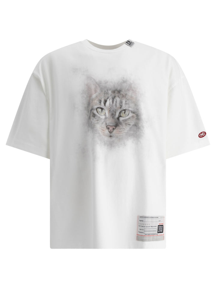 T-Shrit With Cat Print T-Shirts White