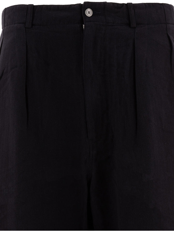 Pleated Trousers Black