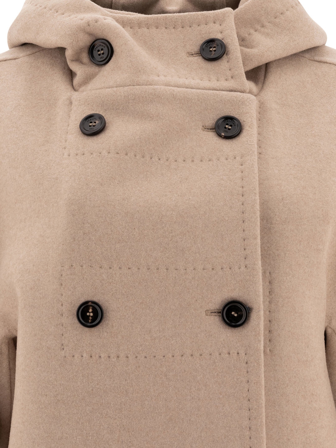 Double-Breasted Coat In Wool And Cashmere Coats Beige