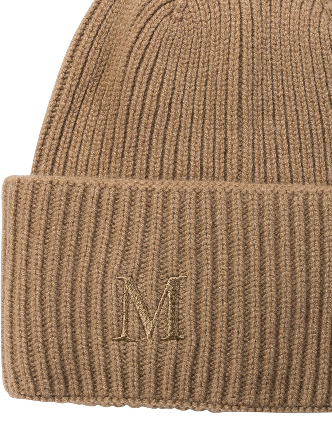 Ribbed Cashmere Beanie Hats Brown