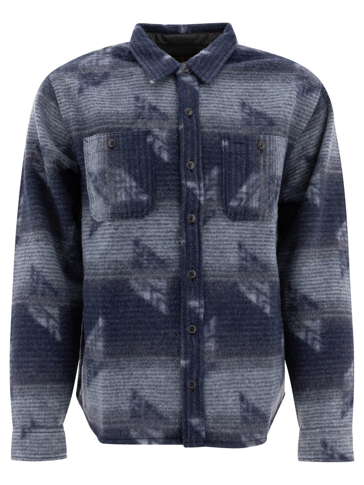 Jacquard Overshirt Jackets Blue