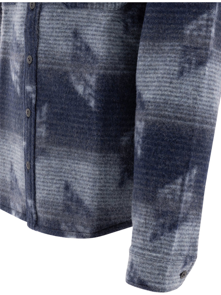 Jacquard Overshirt Jackets Blue