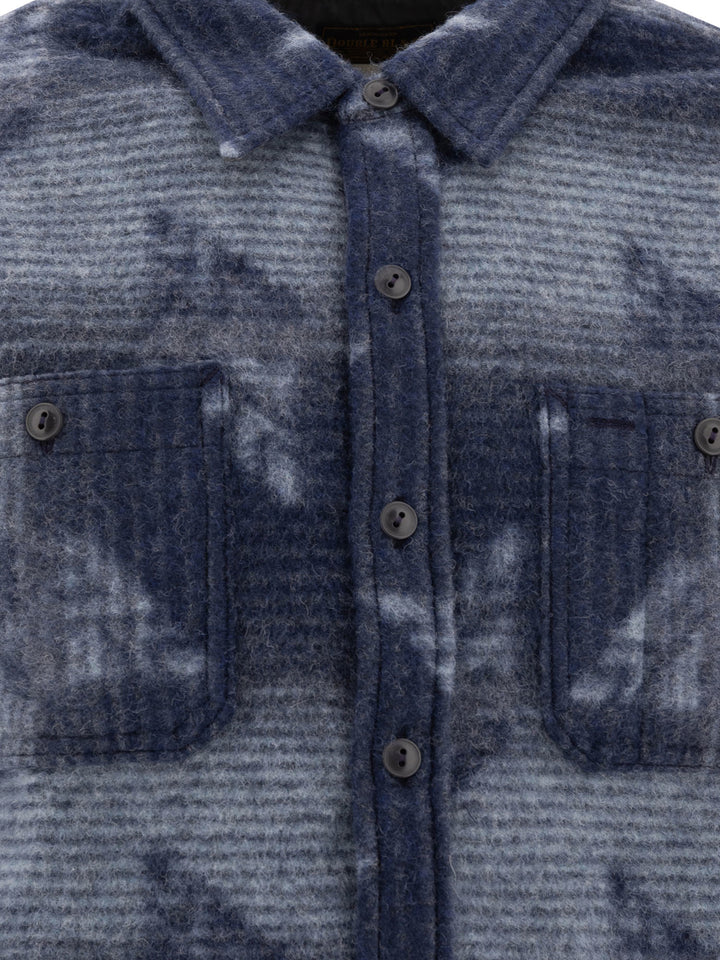 Jacquard Overshirt Jackets Blue