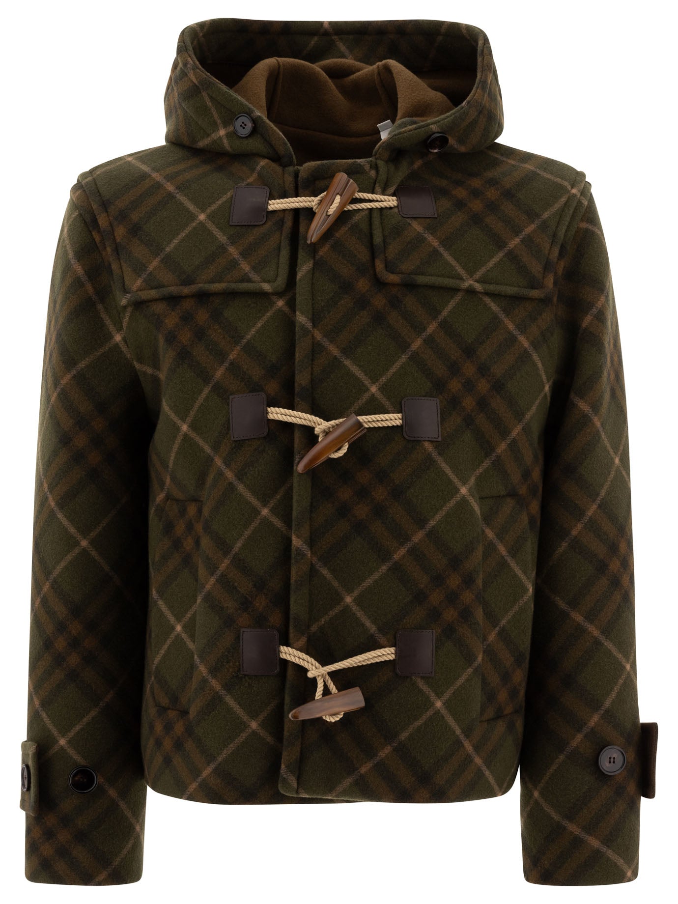 Check Duffle Coat Jackets Green