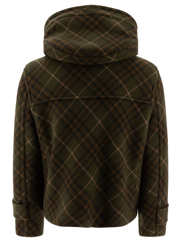 Check Duffle Coat Jackets Green