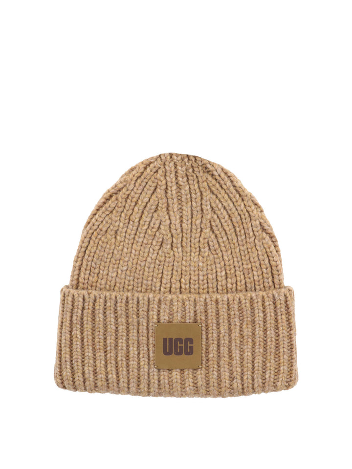 Ribbed Beanie Hats Beige