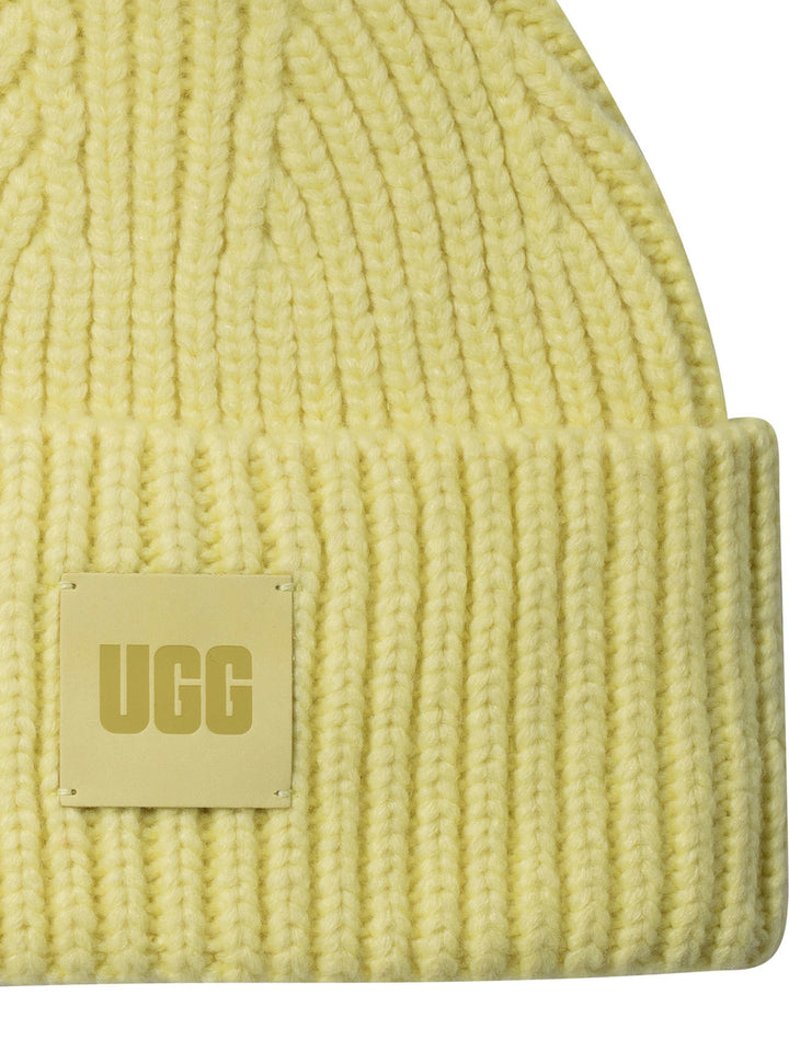 Ribbed Beanie Hats Yellow