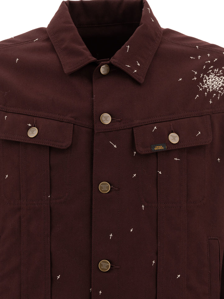 Embroidered Trucker Jacket Jackets Bordeaux