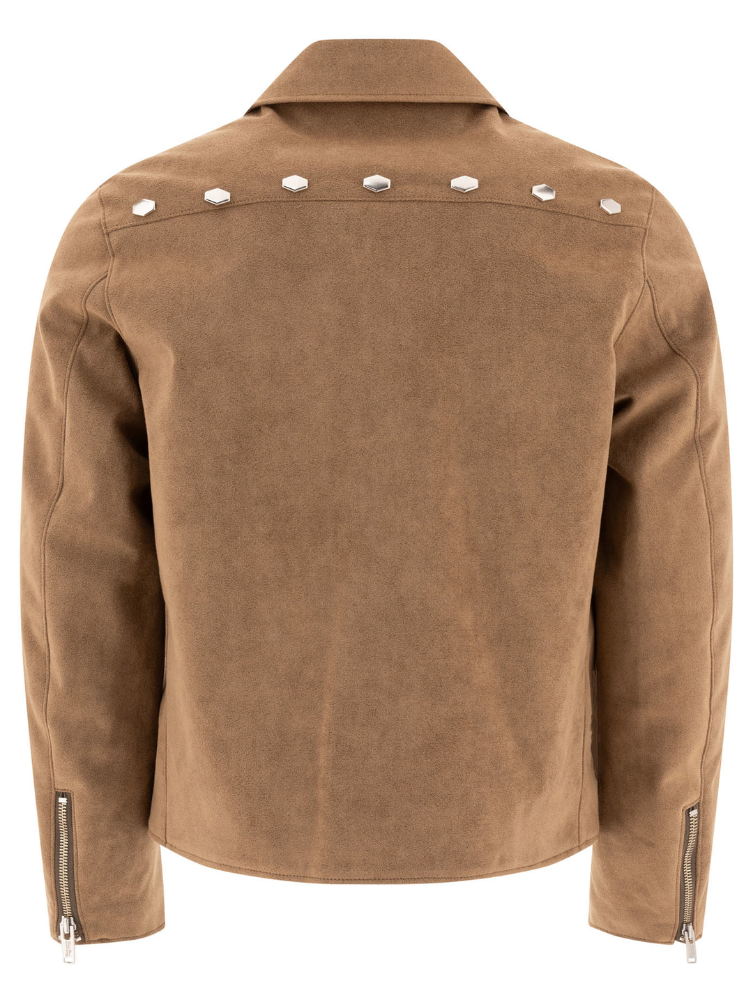 Faux Leather Jacket With Studs Jackets Brown