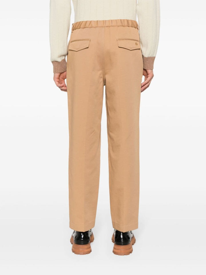 Pantaloni In Cotone Con Dettaglio Web Trousers Beige