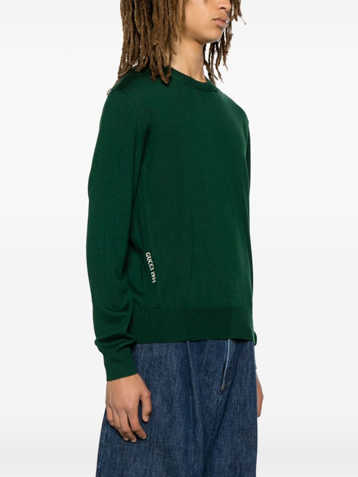 Maglione Con Logo Ricamato Sul Fianco Knitwear Green