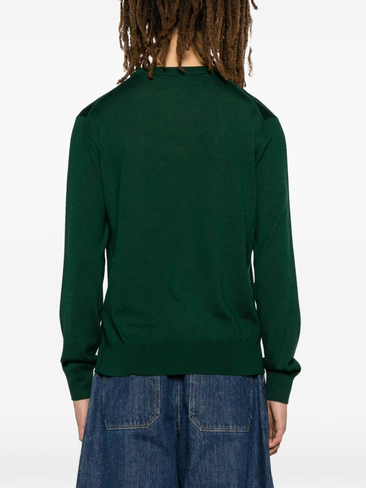 Maglione Con Logo Ricamato Sul Fianco Knitwear Green