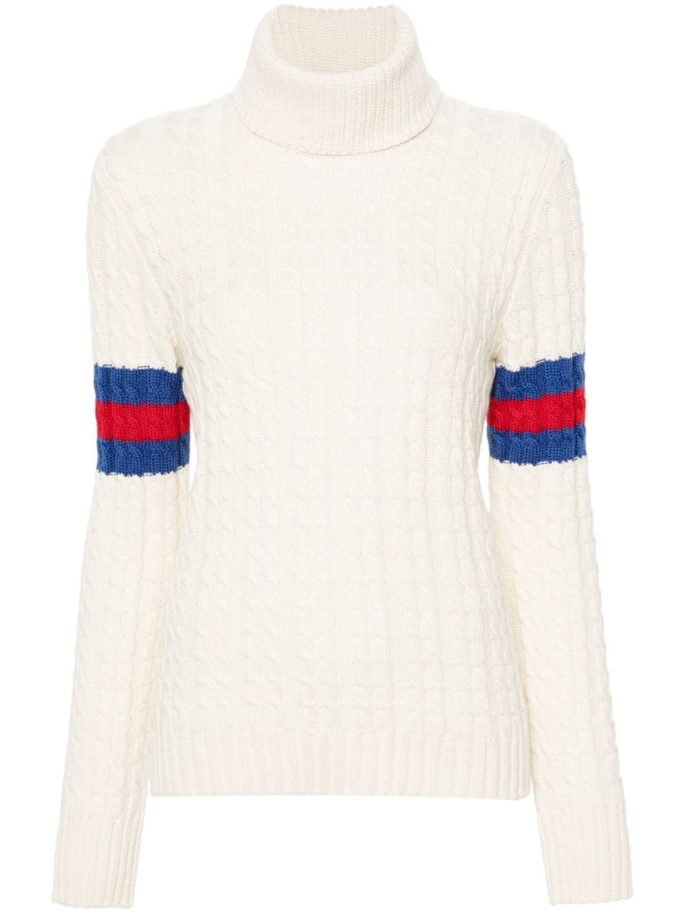 Maglione Lavorato A Maglia A Trecce Knitwear White