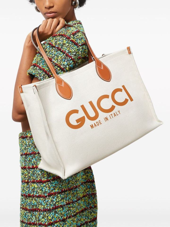 Borsa A Spalla Con Stampa Gucci Shoulder Bags Beige