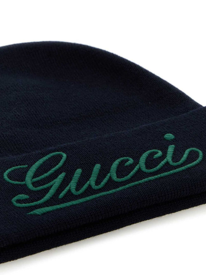 Cappello In Lana Con Ricamo Gucci Hats Blue