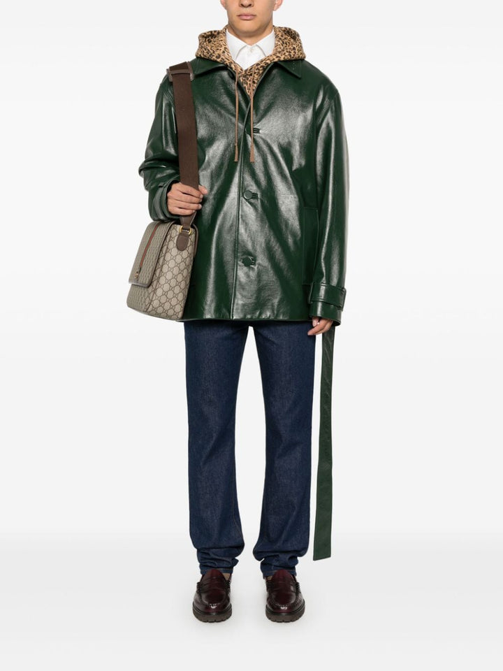 Trench In Pelle Lucida Coats Green