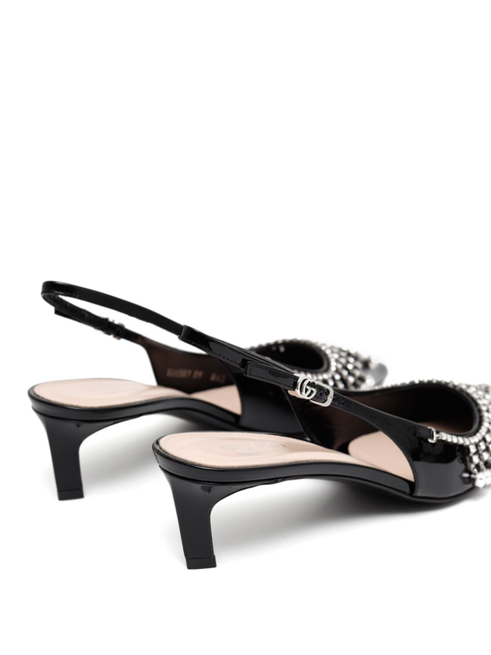 DéColleté Con Catena Di Cristalli Heeled Shoes Black