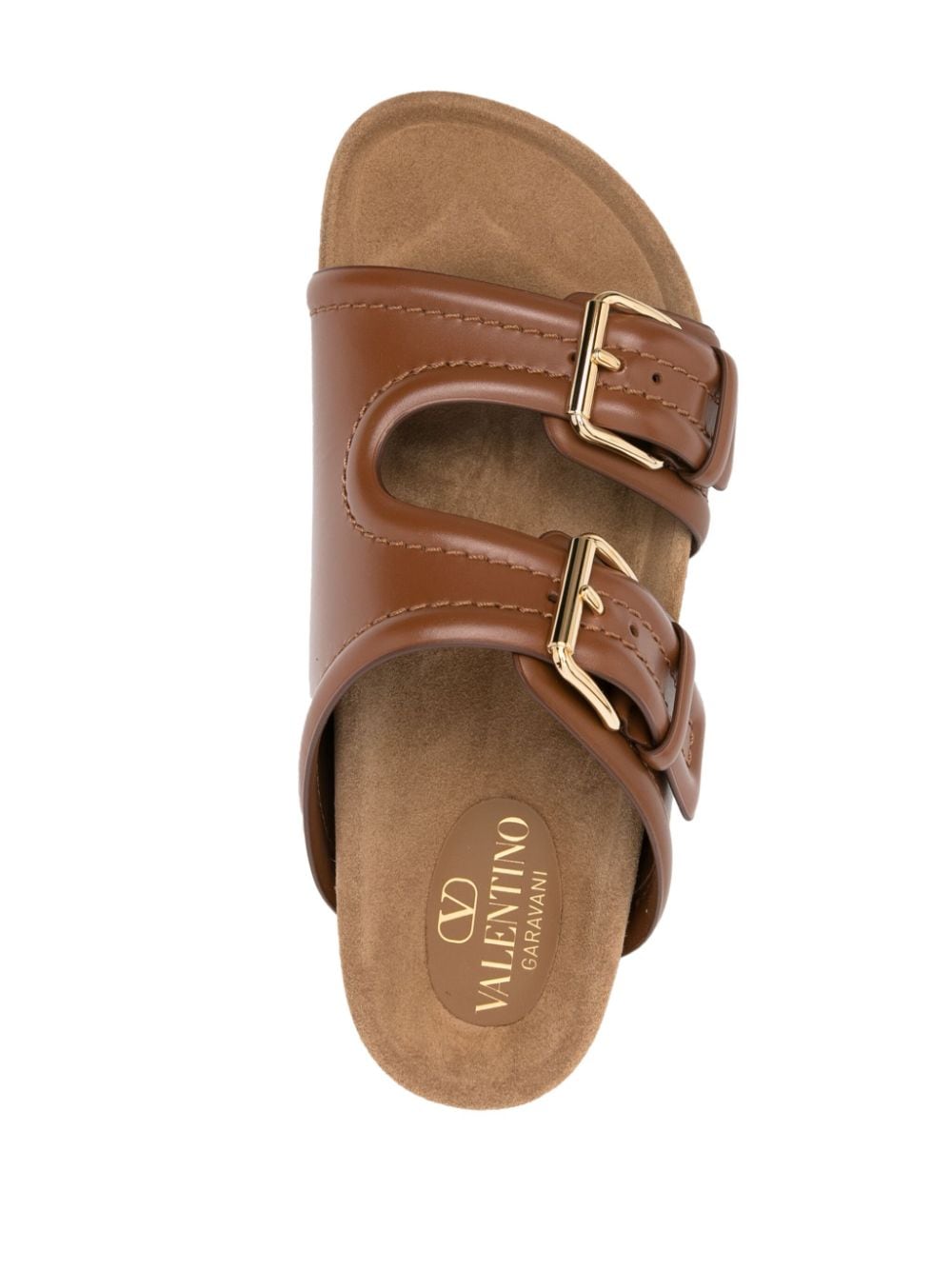 Sandali In Pelle Con Logo Vlogo Sandals Brown