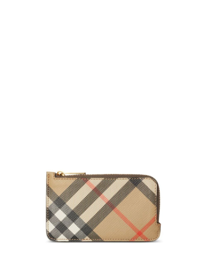 Porta Carte A Quadretti Wallets & Card Holders Beige