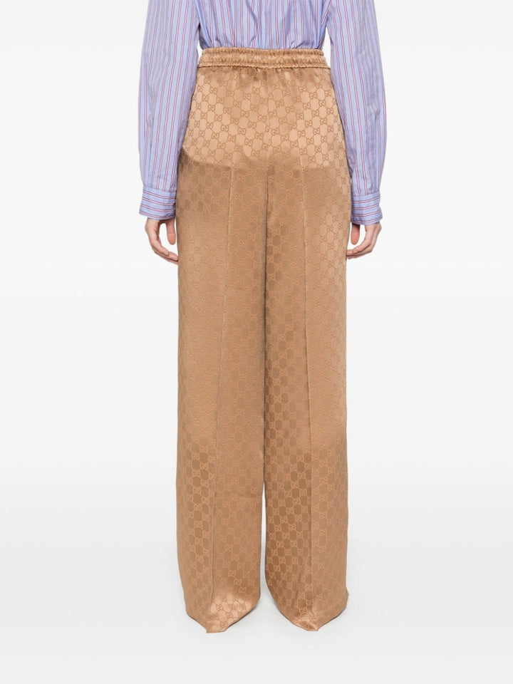 Pantaloni In Jacquard Gg Trousers Beige