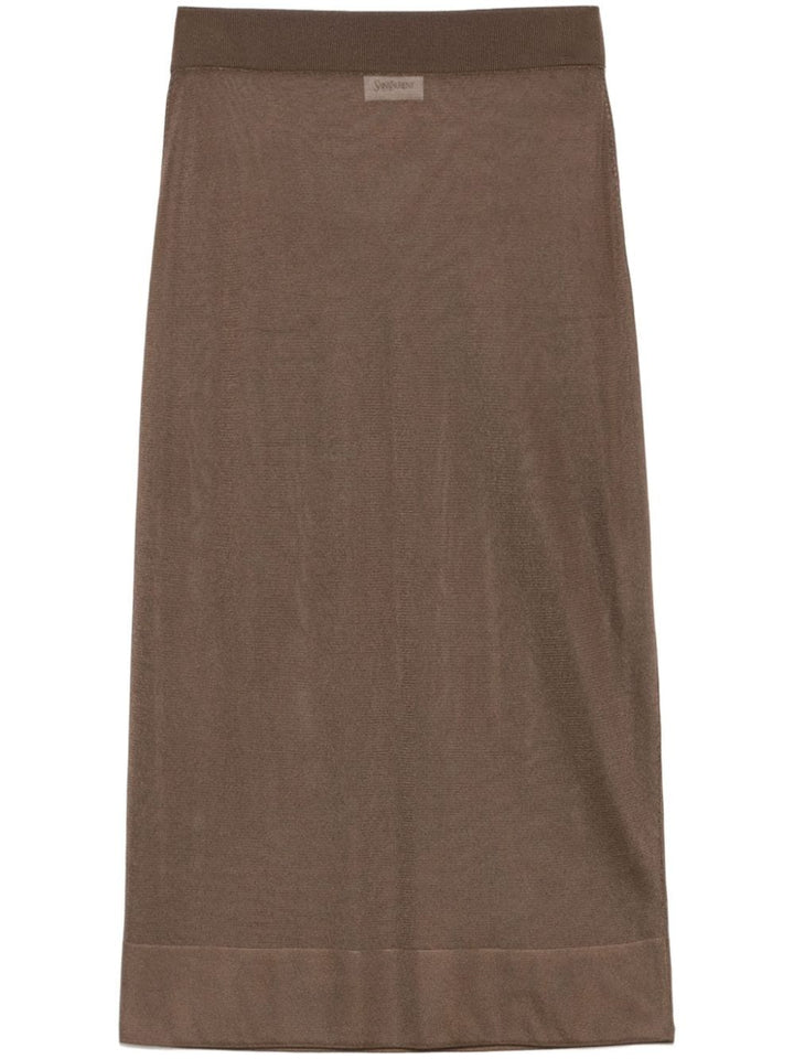 Gonna A Tubino Con Vita Elasticizzata Skirts Brown