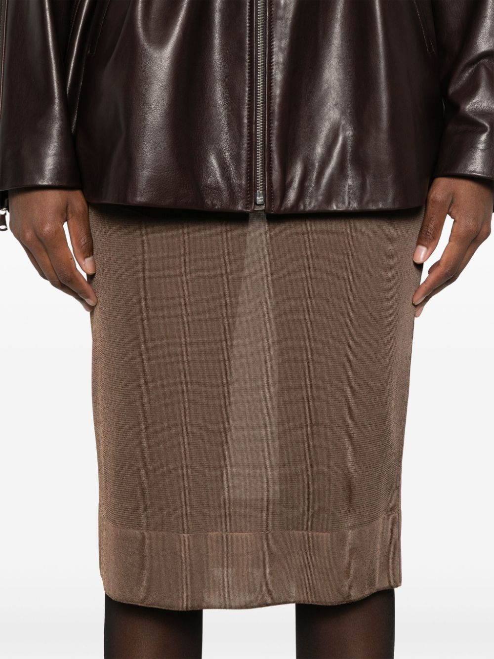 Gonna A Tubino Con Vita Elasticizzata Skirts Brown