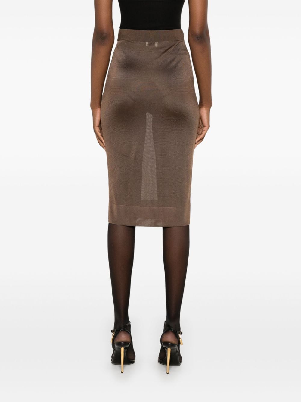 Gonna A Tubino Con Vita Elasticizzata Skirts Brown