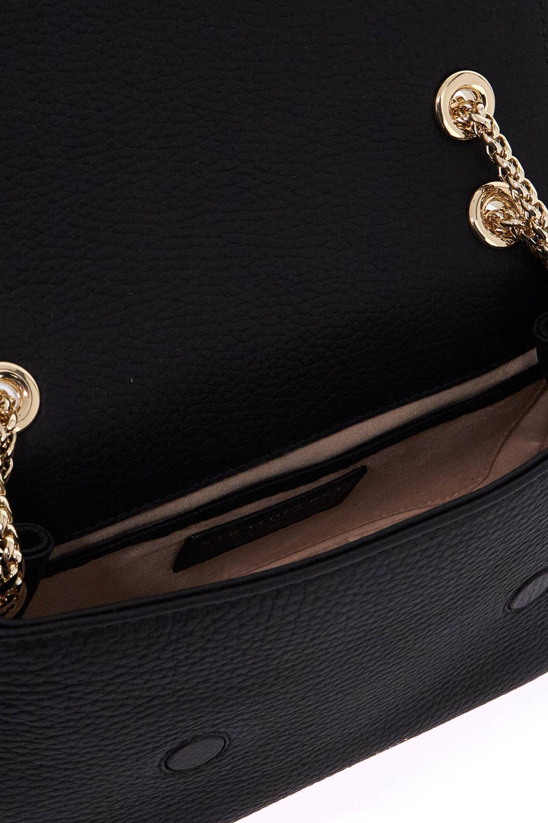 Black Calfskin Mini Bag With Gold Chain