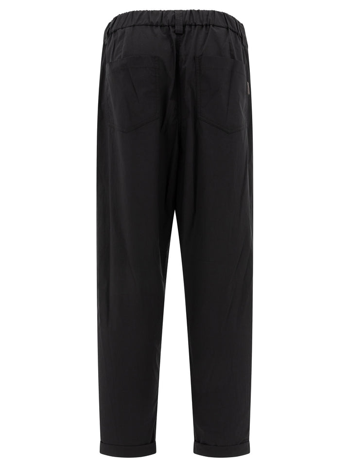 Pantaloni Cropped Con Vita Elasticizzata Trousers Black