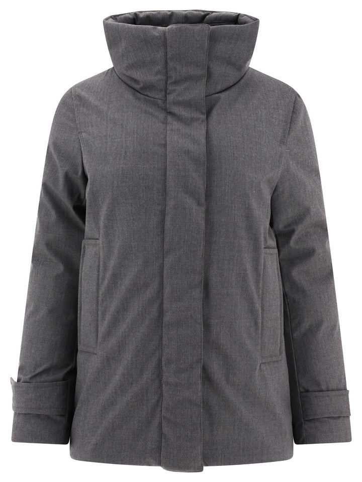 Giacca Con Collo Alto Jackets Grey