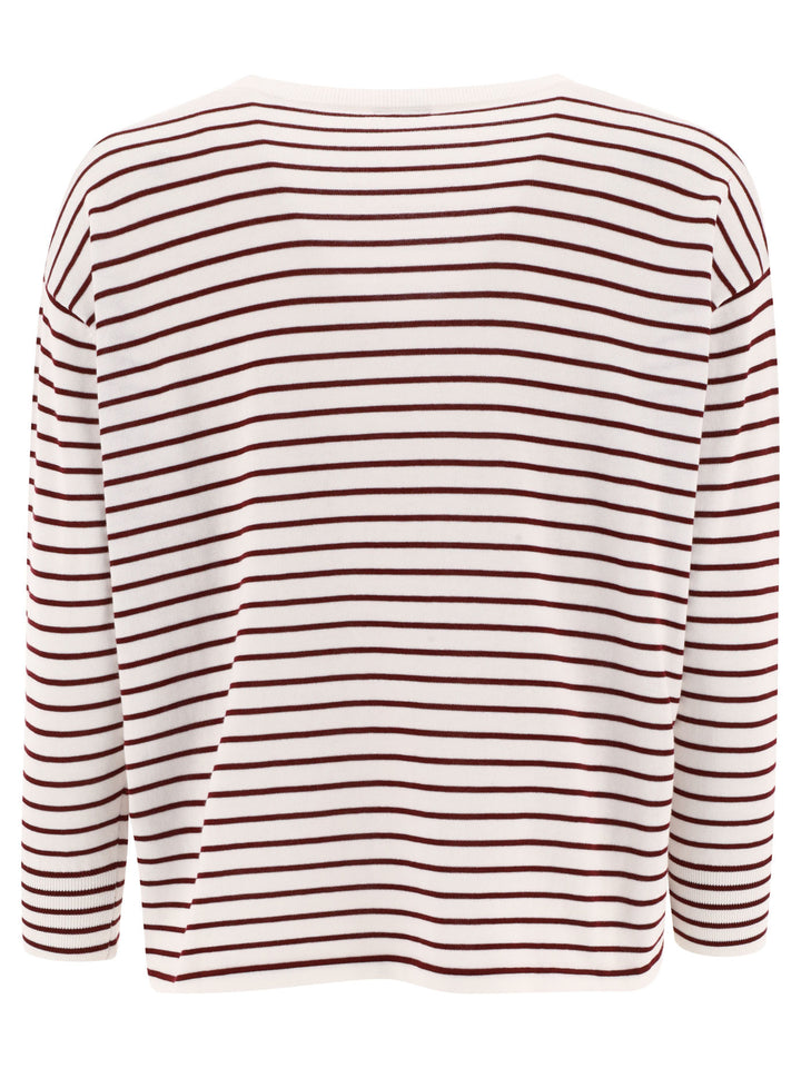 Maglione A Righe In Maglia Fine Knitwear Red