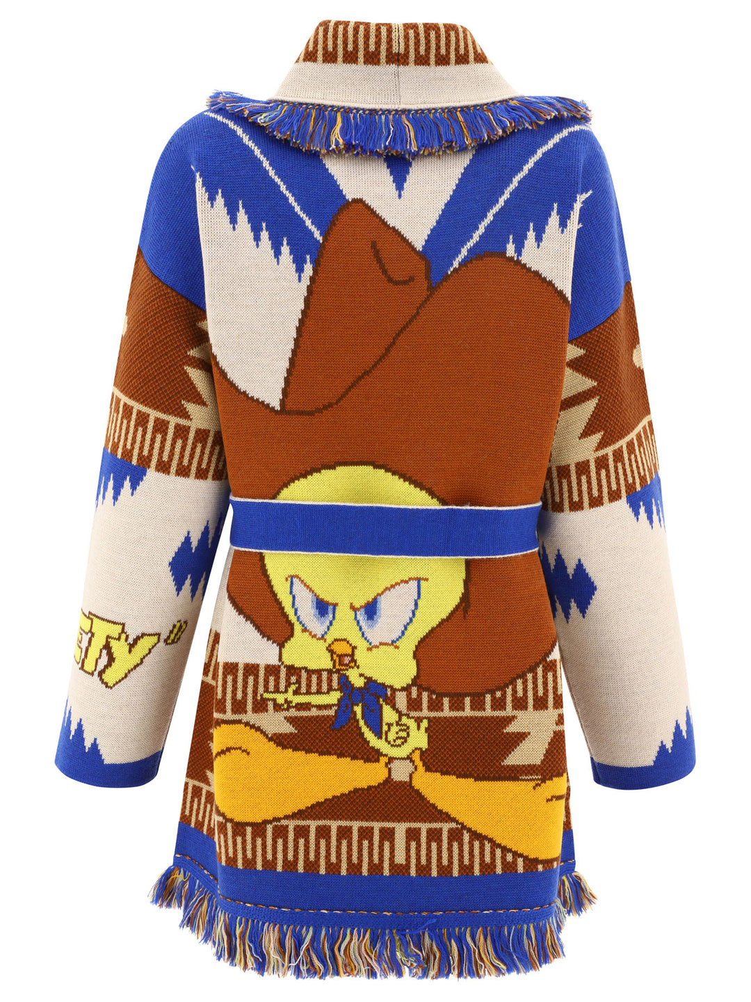 Cardigan Jacquard Con Icona Del Cowboy Tweety Knitwear Beige