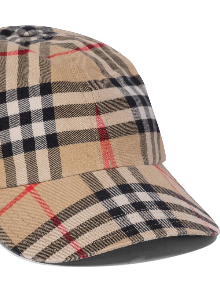 Cappellino Con Stampa Check Hats Beige