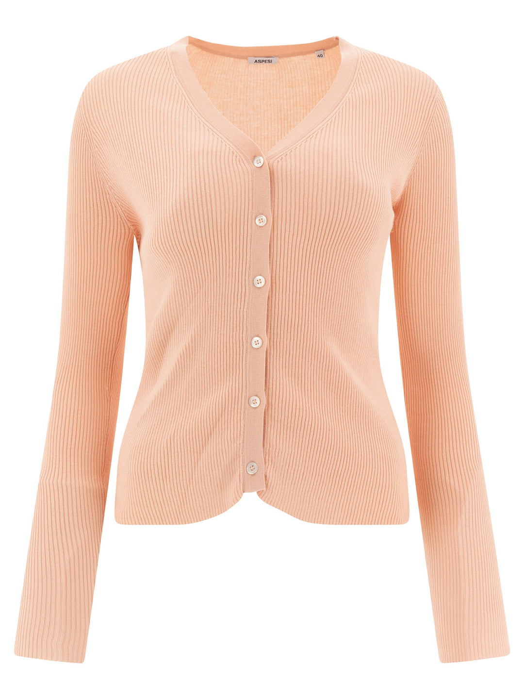 Cardigan In Cotone Con Scollo A V Knitwear Pink