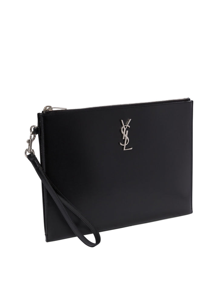 Pochette Con Placca Logo Pouch Black